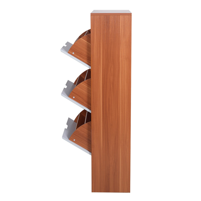 Shoe Cabinet with 3 Flip Drawers Wooden Shoe Cabinet Organizer with Adjustable Shelves Freestanding Shoe Rack Storage Cabinet for Entrance Hallway Living Room Bedroom