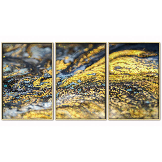 Oppidan Home "Golden Stream" (47.2"H x 31.5"W (x3))