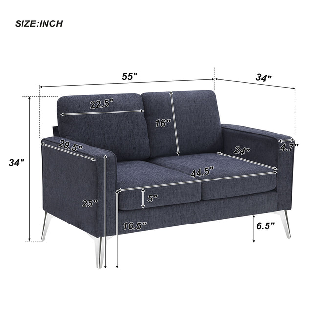 [VIDEO provided] [New]Modern 3-Piece Sofa Sets with Sturdy Metal Legs,Chenille Upholstered Couches Sets Including 3-Seat Sofa, Loveseat and Single Chair for Living Room Furniture Set (1+2+3 Seat)