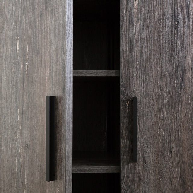 Mia Farmhouse Shoe Cabinet with Six Shelves in Rustic Gray