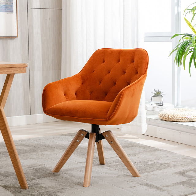 COOLMORE Solid Wood Tufted Upholstered Armless  home office  chair