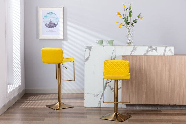 SUPERJARE Bar Stools  - Swivel Barstool Chairs with Back, Modern Pub Kitchen Counter Height，velvet, ( 1pc/ctn )