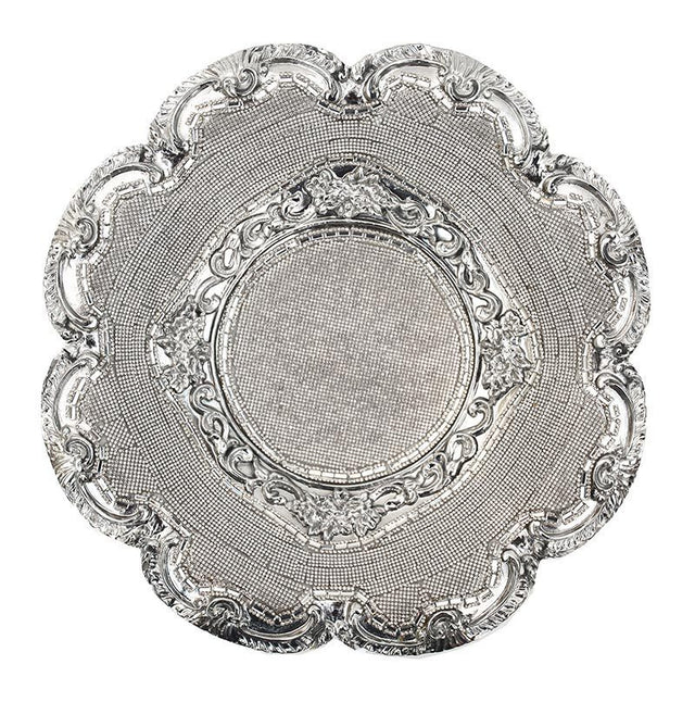 Ambrose Chrome Plated Crystal Embellished Ceramic Fruit Platter