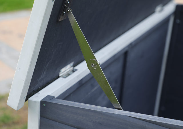 Outdoor Wooden Dog House with Hinges,Raised Feet,Openable Asphalt Roof&Removable Floor