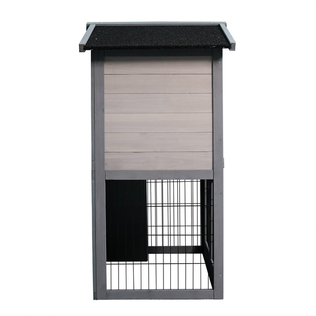wooden outdoor rabbit hutch ferrets, and guinea pigs. with running cage removable tray ramp  2 story design easy access