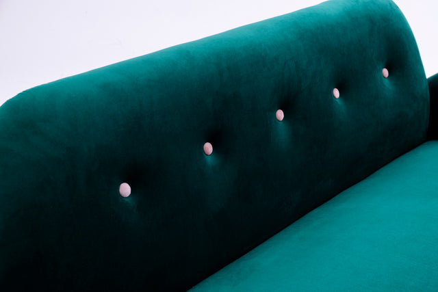 2156 sofa includes 2 pillows 58" green velvet sofa for small spaces