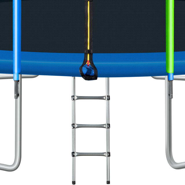 box 1 of 16FT Trampoline for Kids with Safety Enclosure Net, Ladder and 12 Wind Stakes, Round Outdoor Recreational Trampoline