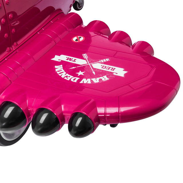 12V Electric Kids Ride on Toy Plane with USB, FM, Wind-Driven Propeller, 360-Degree Rotating by 2 Joysticks, Remote Control for Kids 3 to 6, Rose Red