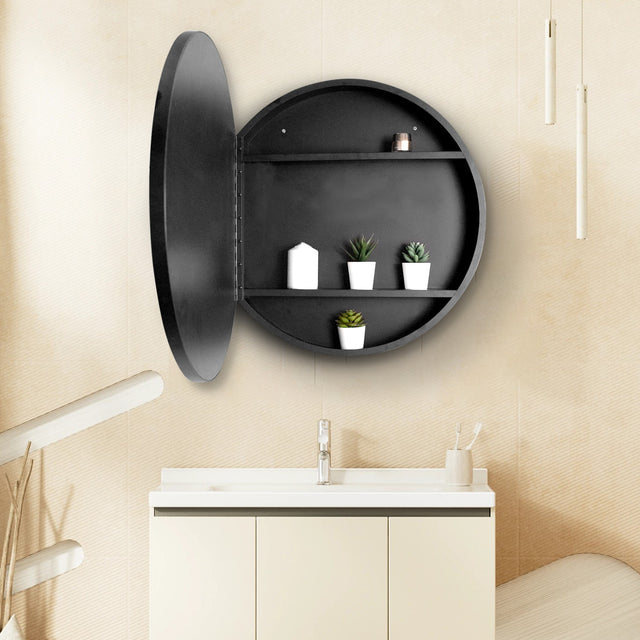 24x24 inch 3 colors with light Black framed Wall mount Medicine Cabinet with Mirror Anti-fog function