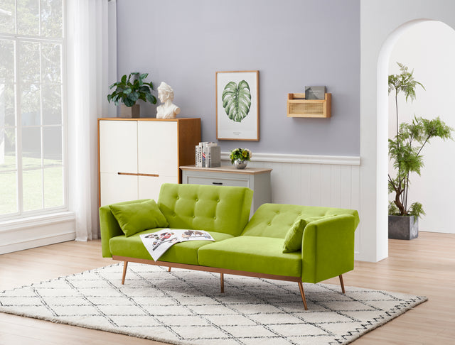 ETA 2022-02-21Cotton living room sofa. Rose metal feet convertible bed folds