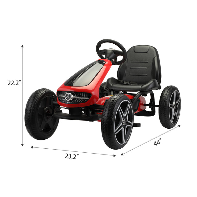 Kids Ride On Car Mercedes Benz Licensed Go Kart W/ Horn and Music, 3+, Red