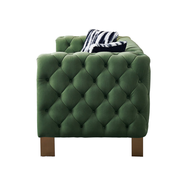 Modern velvet sofa MINT GREEN color