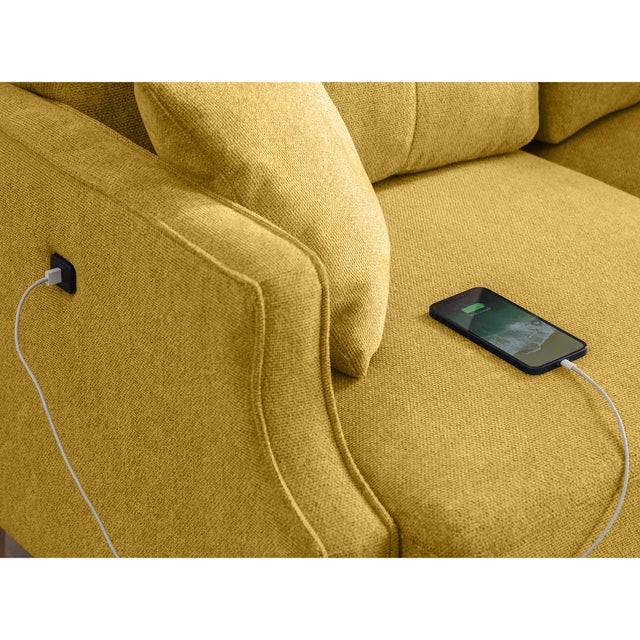 Living Space sofa 2 seater ,Loveseat With Waterproof Fabric Baby Blue, USB Charge