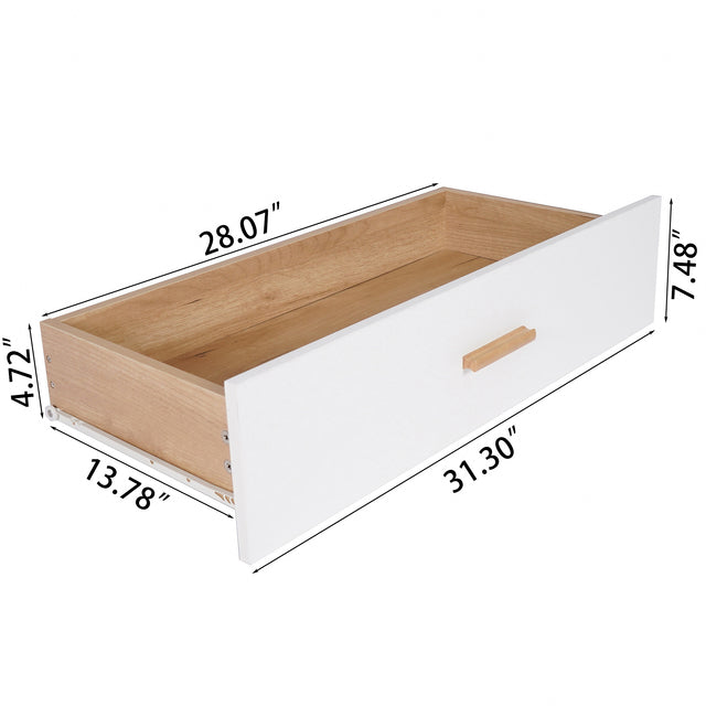 Three Drawer Storage Cabinet  Dresser Bedside Table Chest Simple Bedroom Furniture Solid Wood Feet and Handles Fashionable Bedside Cabinet