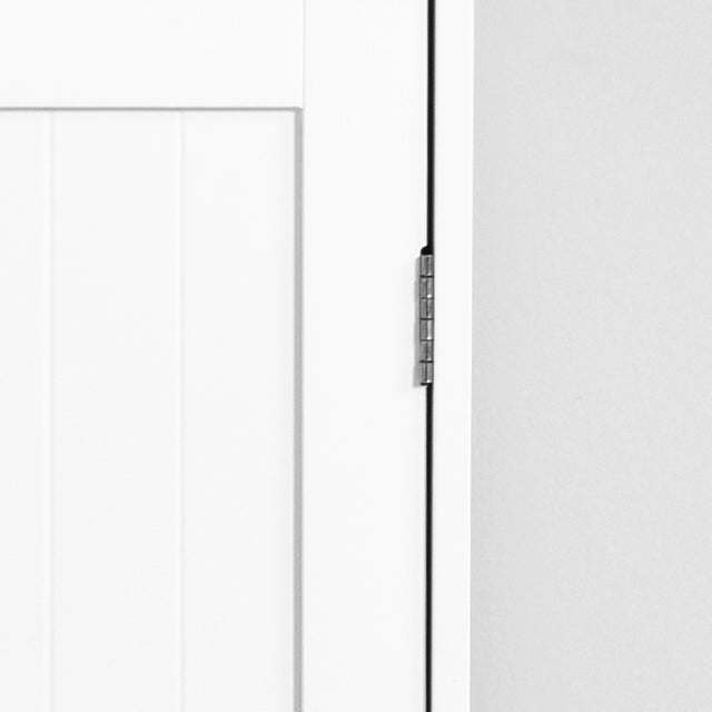 White Bathroom Storage Cabinet, Floor Cabinet with Adjustable Shelf and Drawers