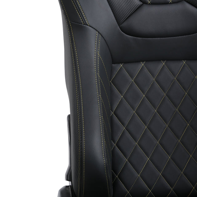 2-Piece Ergonomic Racing Seats with Adjustable Double Slides,PVC Racing Simulator Game Seats,Black