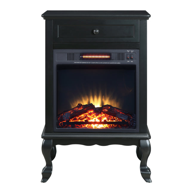 ACME Eirene Fireplace in Black Finish AC00854