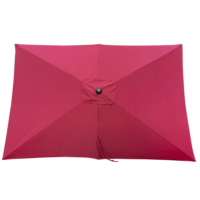 6 x 9ft  Patio Umbrella Outdoor  Waterproof Umbrella with Crank and Push Button Tilt without flap for Garden Backyard Pool  Swimming Pool Market