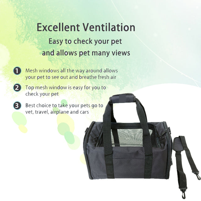 Dog bag Airline Approved Large Soft-Sided Collapsible Pet Travel Carrier for Dog Puppy,Cats,2 Kitty,Portable Dog Travel Carrier with 5 Doors,1 Storage Pockets,Removable Pads Easy to clean up