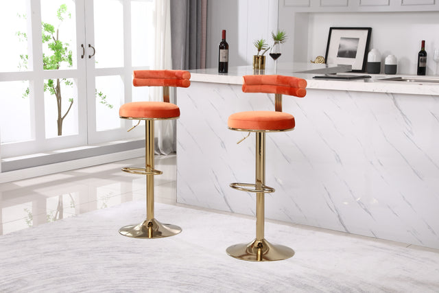 Bar Stools with Back and Footrest Counter Height Dining Chairs (2PCS/CTN)