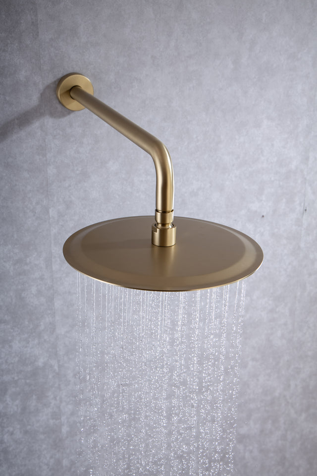 Shower Faucet Set, Wall Mount Round hower System Mixer Set, 10 Inch Rain Shower Head , Solid Brass, Rough-in Valve Included