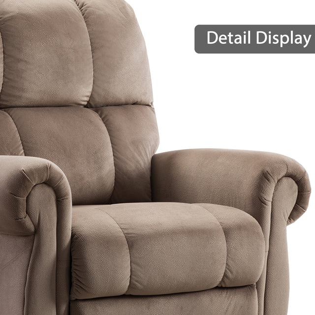 Electric lift recliner with heat therapy and massage, suitable for the elderly, heavy recliner, with modern padded arms and back, camel
