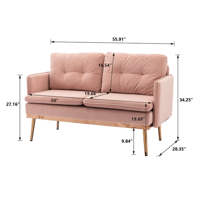 COOLMORE  Velvet  Sofa , Accent sofa .loveseat sofa with Stainless feet