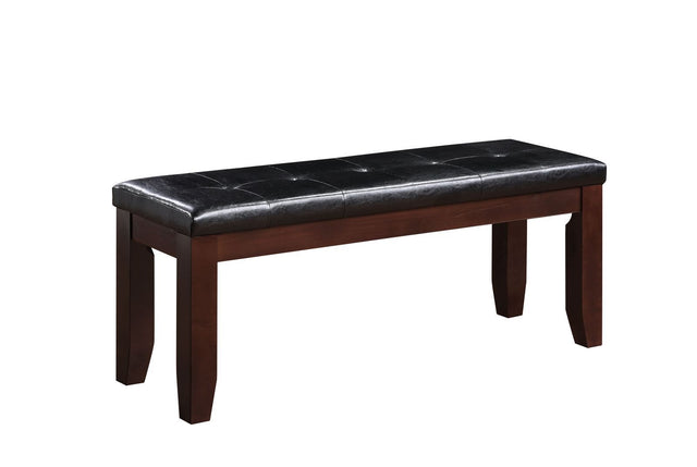 ACME Urbana Bench in Black PU & Cherry 04625
