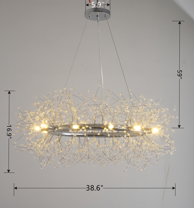 Modern American round crystal chandelier -12 bulbs