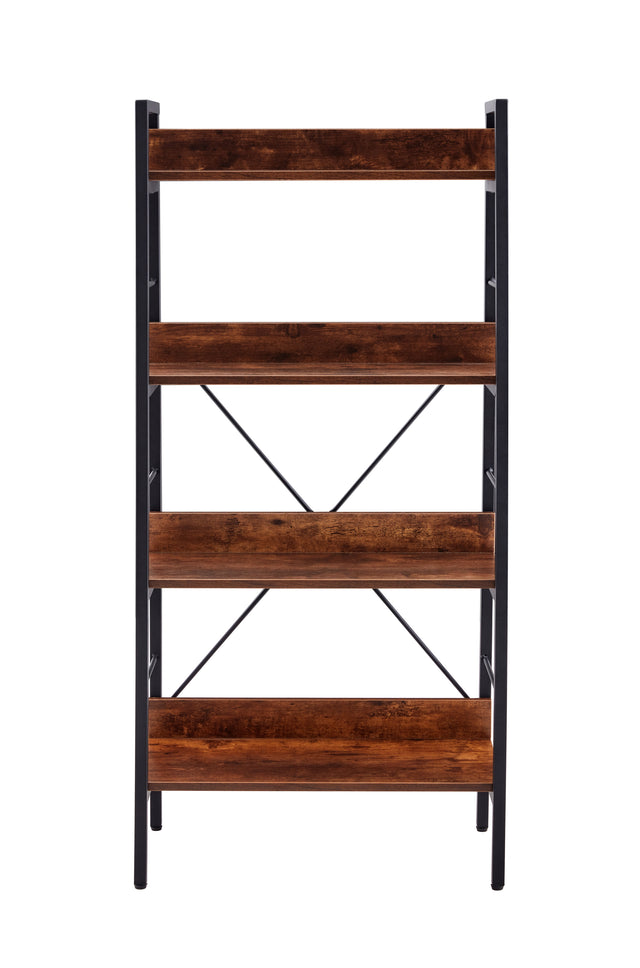 DN 4 LAYER DISPLAY BOOKSHELF H LADDER SHELF STORAGE SHELVES RACK SHELF UNIT METAL FRAME, TIGGER, 1 pc per carton