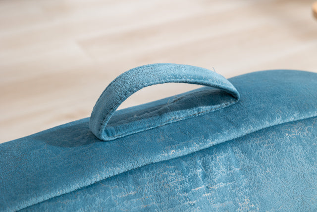 Kid's Bean Bag Chair Velvet Fabric Memory Sponge Stuffed Bean Bag Chair For Children,Blue