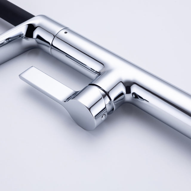 Pull-Down Kitchen Faucet with Two Functional Sprayer, Commercial Single Handle Single Lever Kitchen Sink Faucet with Magnetic Docking Spray Head, Quick Easy Installed Water Faucet