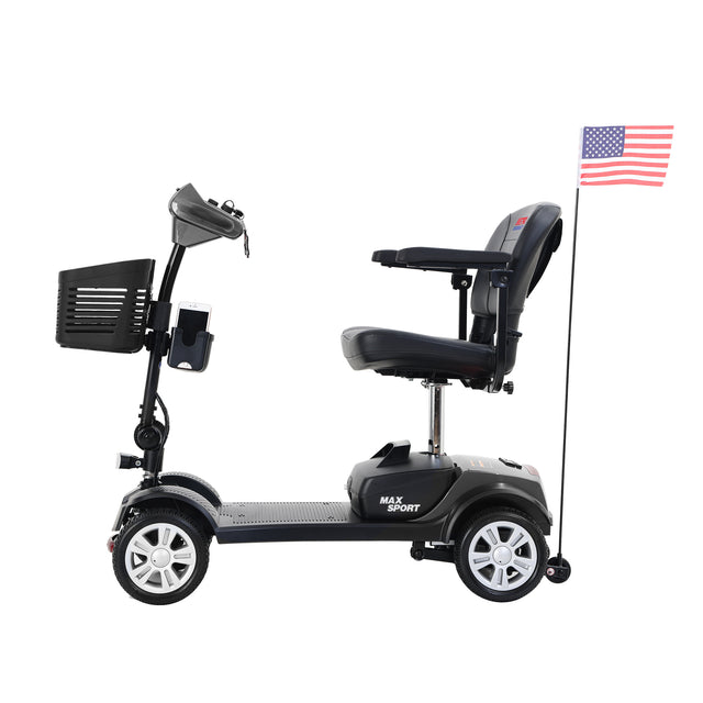 W42936058 MAX SPORT GREY 4 Wheels Outdoor Compact Mobility Scooter with 2pcs*12AH Lead acid Battery