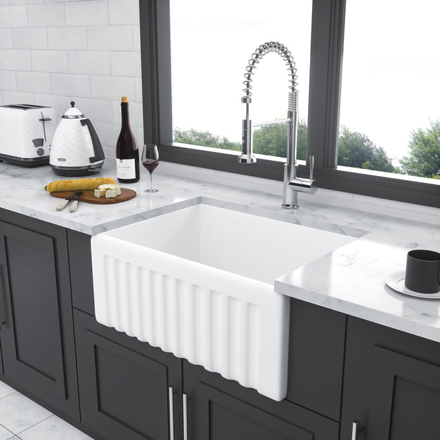 Farmhouse/Apron Front White Ceramic Kitchen Sink