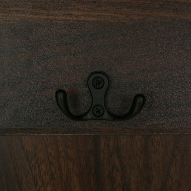 U-Can Hall Tree with 3 Hooks , Coat Hanger, Entryway Bench, Storage Bench, 3-in-1 Design, 47.2INCH, for Entrance, Hallway (Tiger)