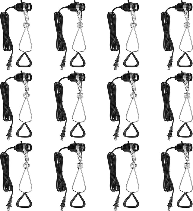 Simple Deluxe HIWKLTCLAMPLIGHTSX12 12-Pack Clamp Lamp Light with 5.5 Inch Aluminum Reflector up to 60 Watt E26/E27 (no Bulb Included) 6 Feet 18/2 SPT-2 Cord, Silver