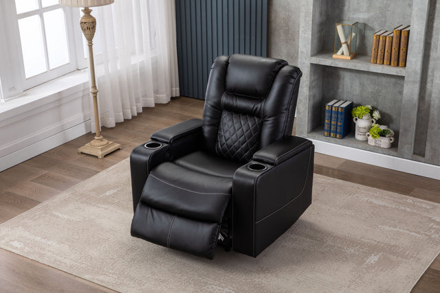New Design PU Material With Cup Hold Storage USB Recliner