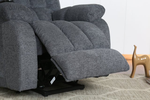 Electric lift recliner with heat therapy and massage, suitable for the elderly, heavy recliner, with modern padded arms and back, navy