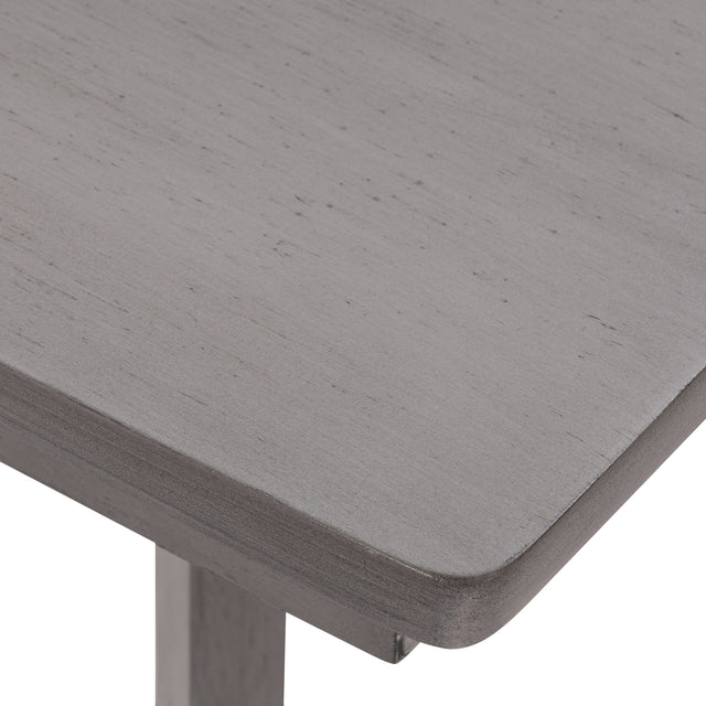 TOPMAX 5-Piece Dining Set, Wood Rectangular Table with 4 Linen Fabric Chairs, Gray