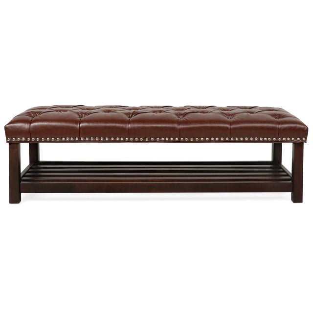 Wooden Base Upholstered Bench for Bedroom for Entryway