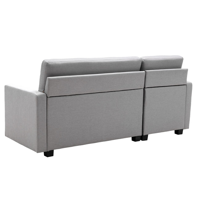 78.3" Convertible Sleeper Sofa Bed,Linen Pull Out Couch with Storage Chaise,Sleeper Counch with Memory Foam Mattress for  Small Space Living Room Bedroom Office,Light Gray