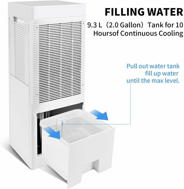 Simple Deluxe 30\'\' Evaporative Air Cooler Fan with Humidification, Repellent and Anion Function, 2 Gallon Water Tank, 3 Speeds Setting, Remote Control, White