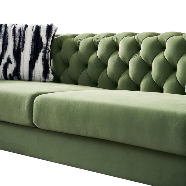 Modern velvet sofa MINT GREEN color