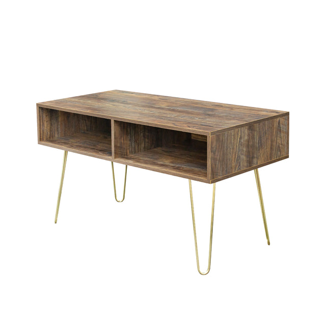 Modern Design TV stand stable Metal Legs  with 2 open shelves to put TV, DVD, router, books, and small ornaments,Espresso