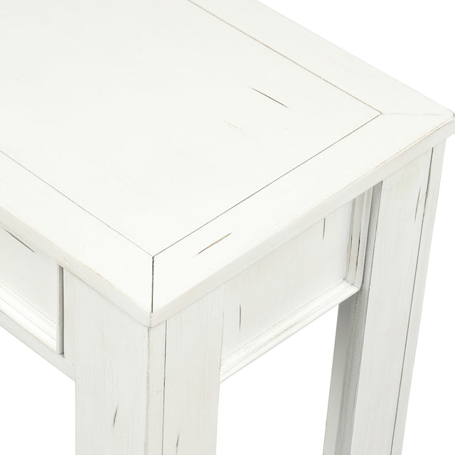 TREXM Console Table for Entryway Hallway Sofa Table with Storage Drawers and Bottom Shelf ( Antique White)