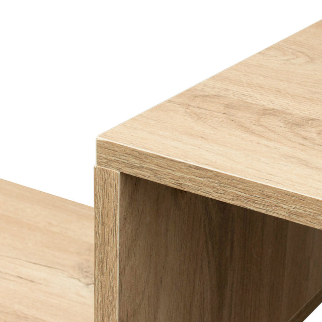 Double L-Shaped Oak Stand,Display Shelf ,Bookcase for Home Furniture,Rustic oak