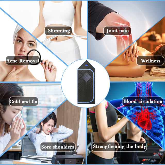 Portable Gothic Roof Plus Type Full Size Far Infrared Sauna tent. Spa, Detox ,Therapy and Relaxation at home.Larger Space,Stainless Steel Pipes Connector Easy to Install. FCC Certification--Black