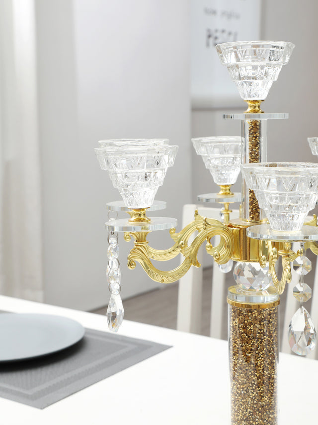 Ambrose Candle Holder with Pendants (Holds 7 Candles)