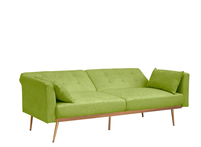 ETA 2022-02-21Cotton living room sofa. Rose metal feet convertible bed folds