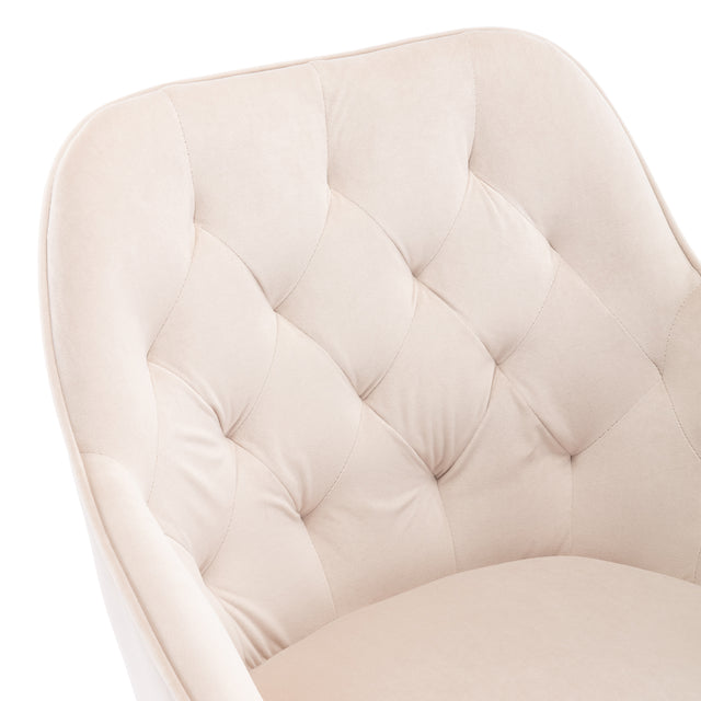 COOLMORE Solid Wood Tufted Upholstered Armless home office  chair